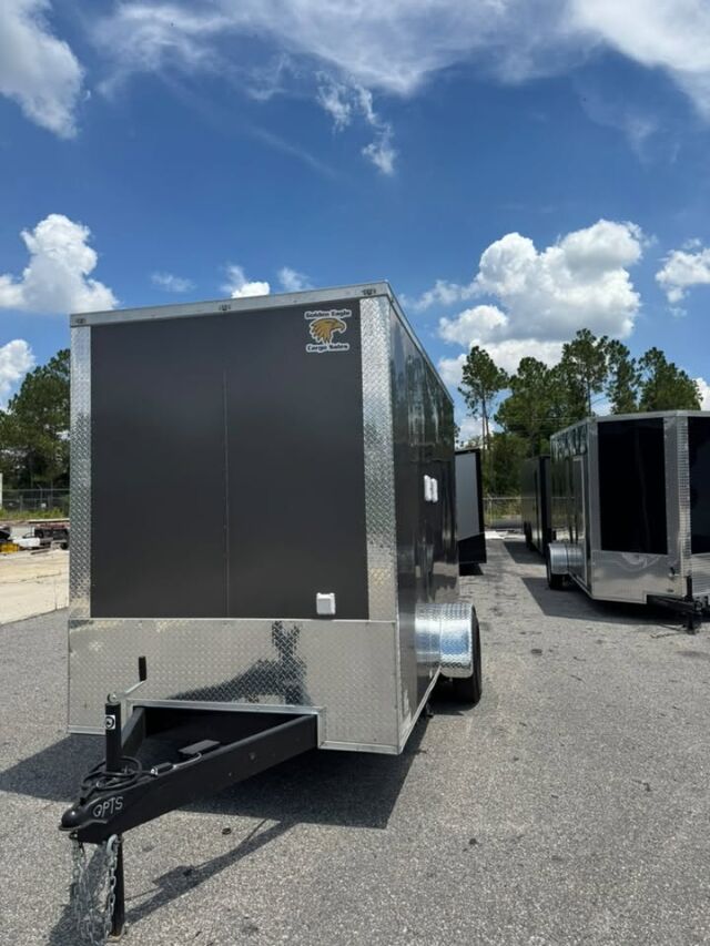 2026 Hook & Line 6x12 Restroom Trailer in charcoal