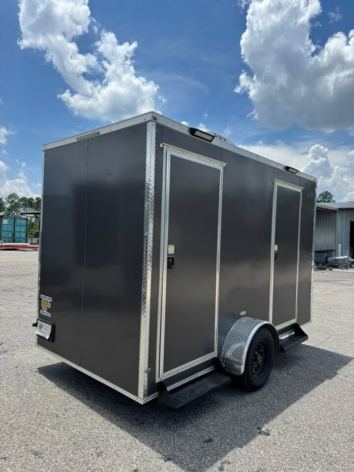 2026 Hook & Line 6x12 Restroom Trailer in charcoal, photo 3