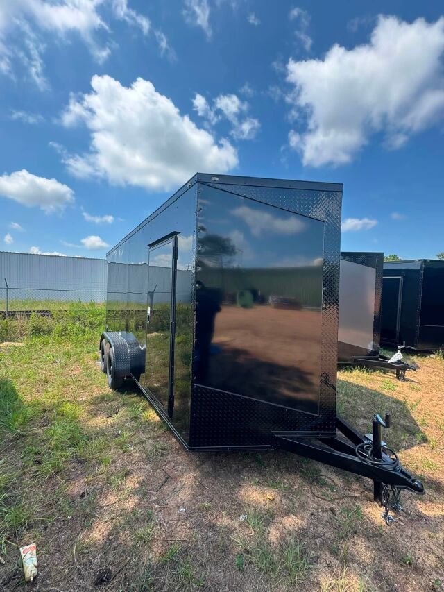 2026 Vision Cargo LLC 7x12 Enclosed Cargo trailer in black b o