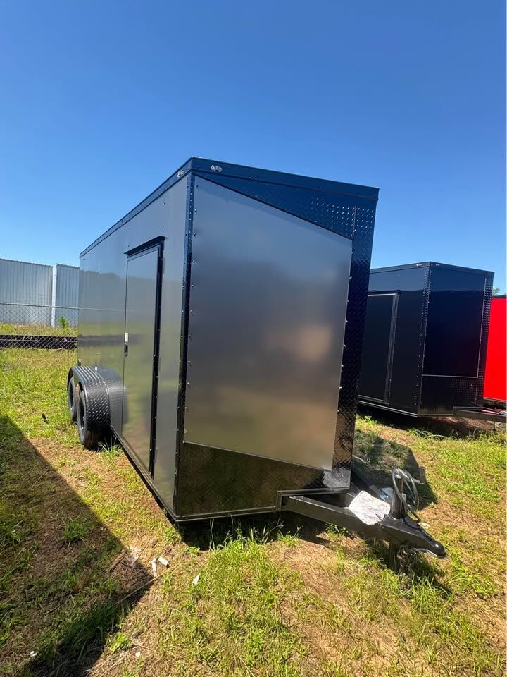 2026 Vision Cargo LLC 7x11 Enclosed Cargo trailer in charcoal b o, photo 2
