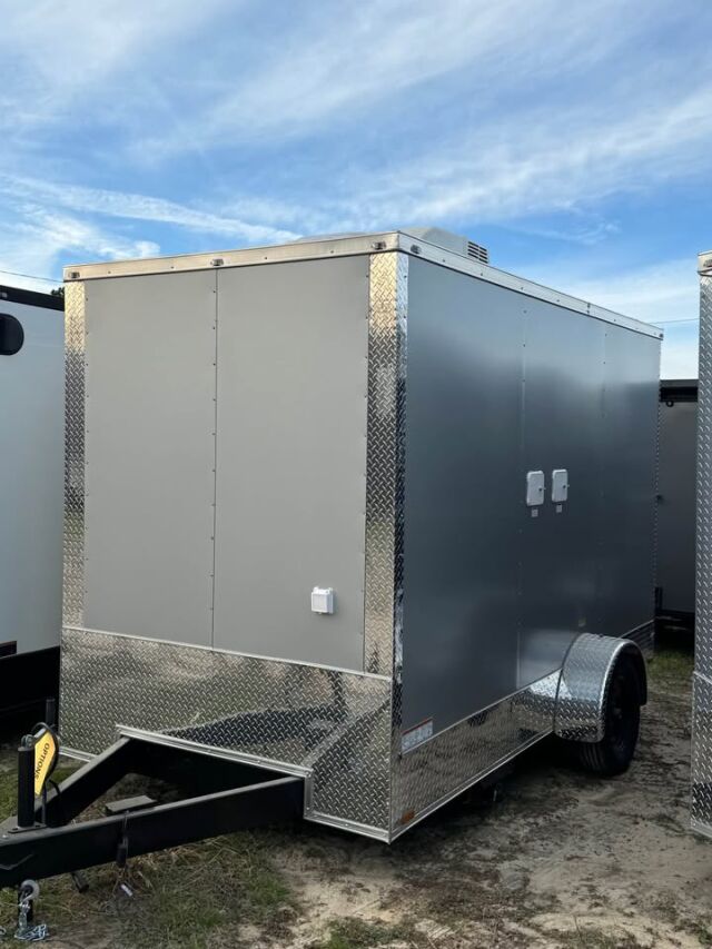 2026 Hook & Line Restroom Trailer in silver frost