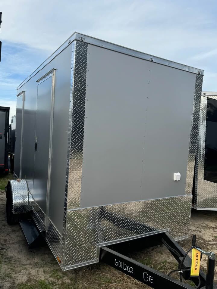 2026 Hook & Line Restroom Trailer in silver frost, photo 2