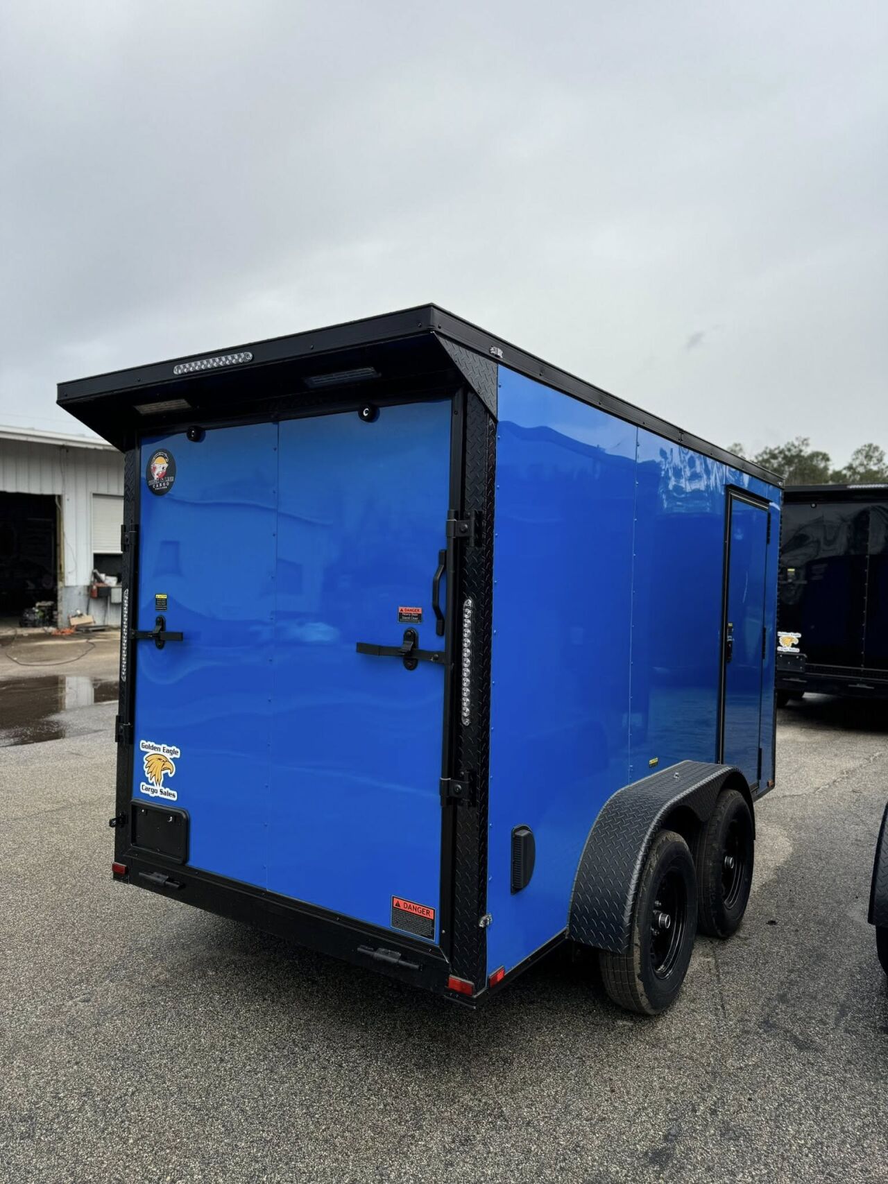 2026 Hook & Line Enclosed Cargo trailer in pepsi blue b o, photo 3