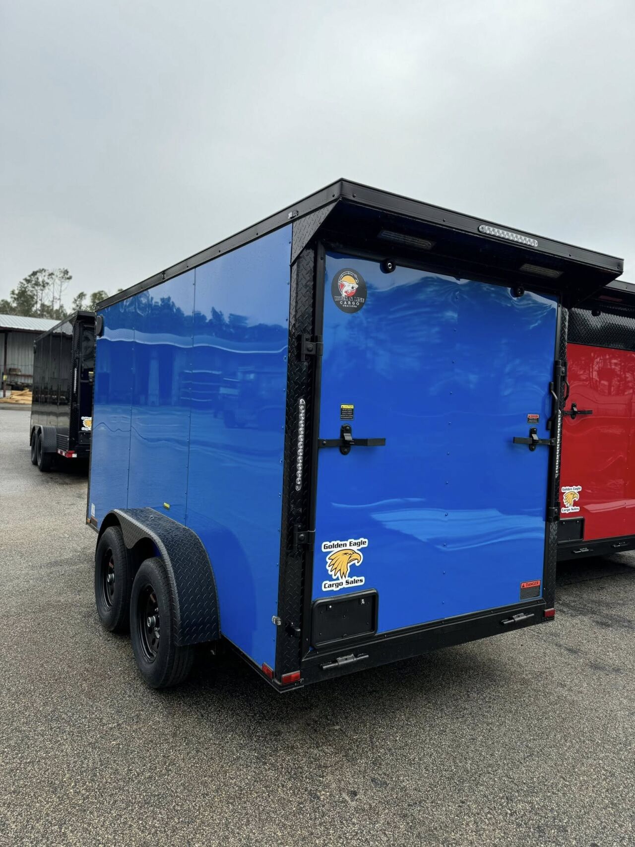 2026 Hook & Line Enclosed Cargo trailer in pepsi blue b o, photo 4
