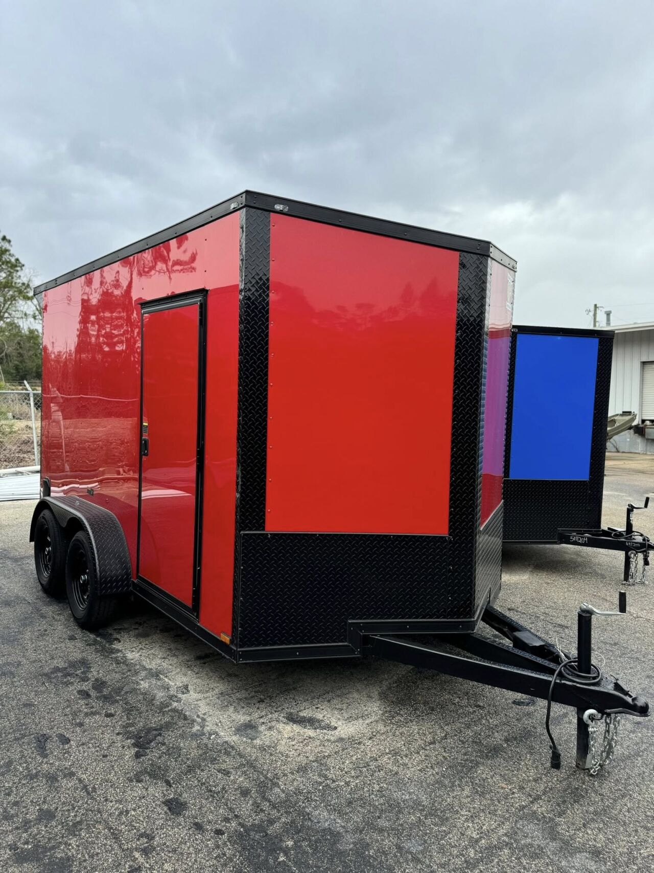 2026 Hook & Line Enclosed Cargo trailer in red b o, photo 2