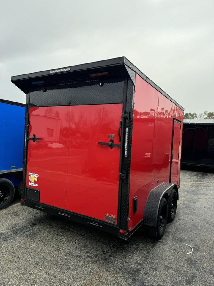 2026 Hook & Line Enclosed Cargo trailer in red b o, photo 3