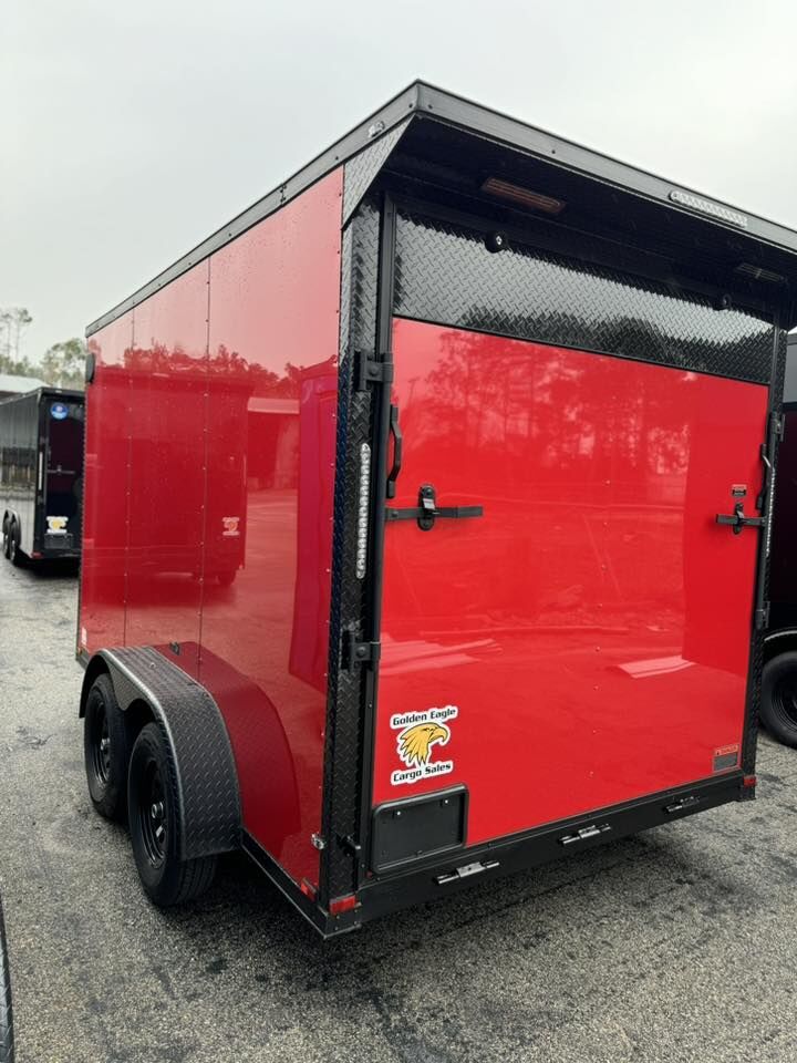 2026 Hook & Line Enclosed Cargo trailer in red b o, photo 4
