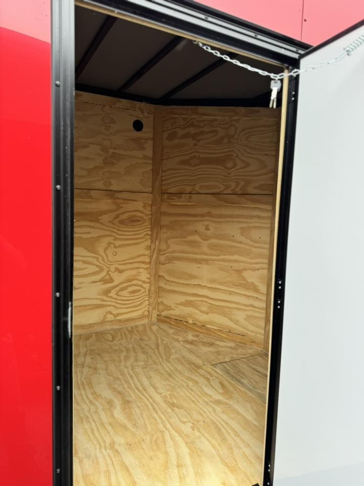 2026 Hook & Line Enclosed Cargo trailer in red b o, photo 5