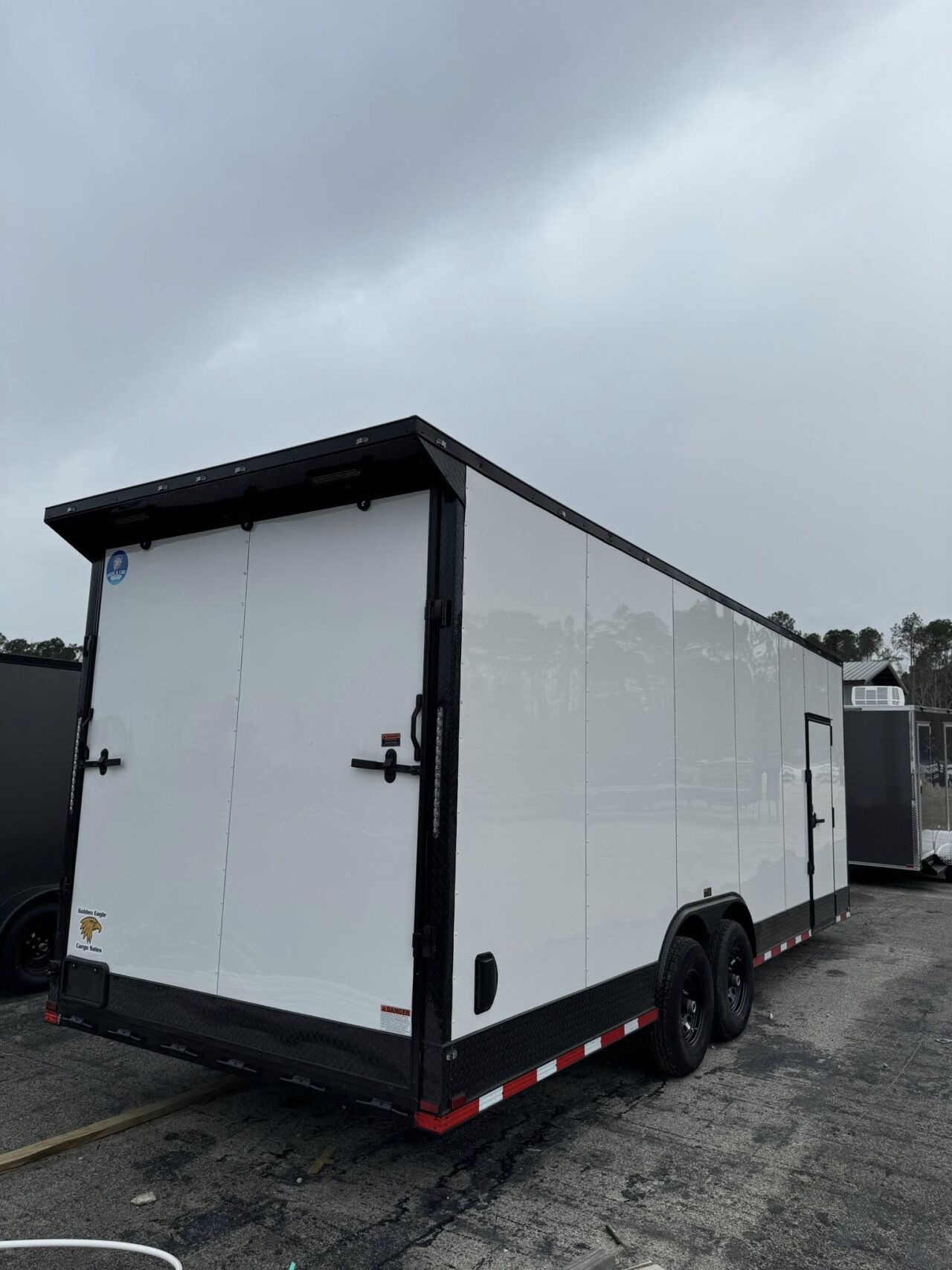 2026 Hook & Line 8x16 Enclosed Cargo trailer in white b o, photo 4