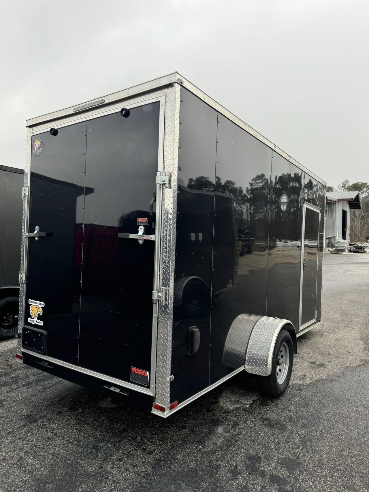 2026 Hook & Line 6x11 Enclosed Cargo trailer in black, photo 4