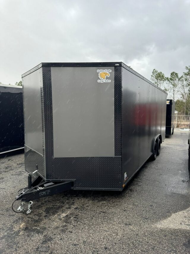 2026 Hook & Line 8x15 Enclosed Cargo trailer in charcoal b o