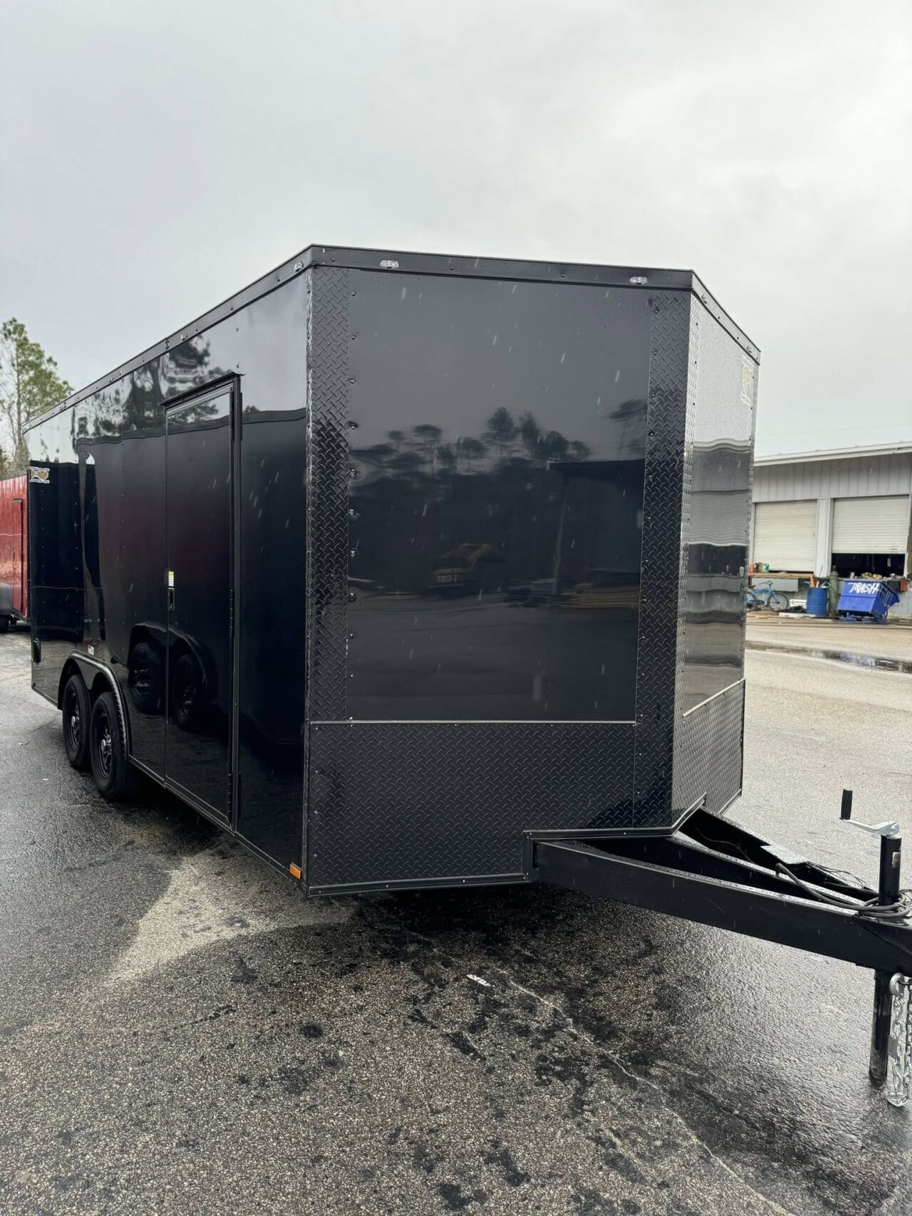 2026 Hook & Line 8x13 Enclosed Cargo trailer in black b o, photo 2