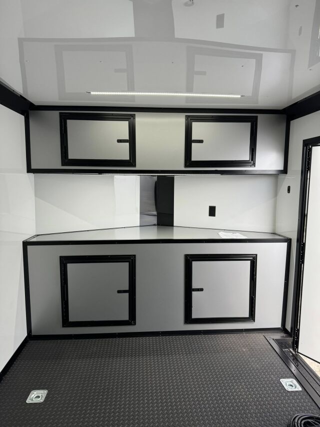 2026 Hook & Line 8x16 Race Car Trailer in silver frost b o