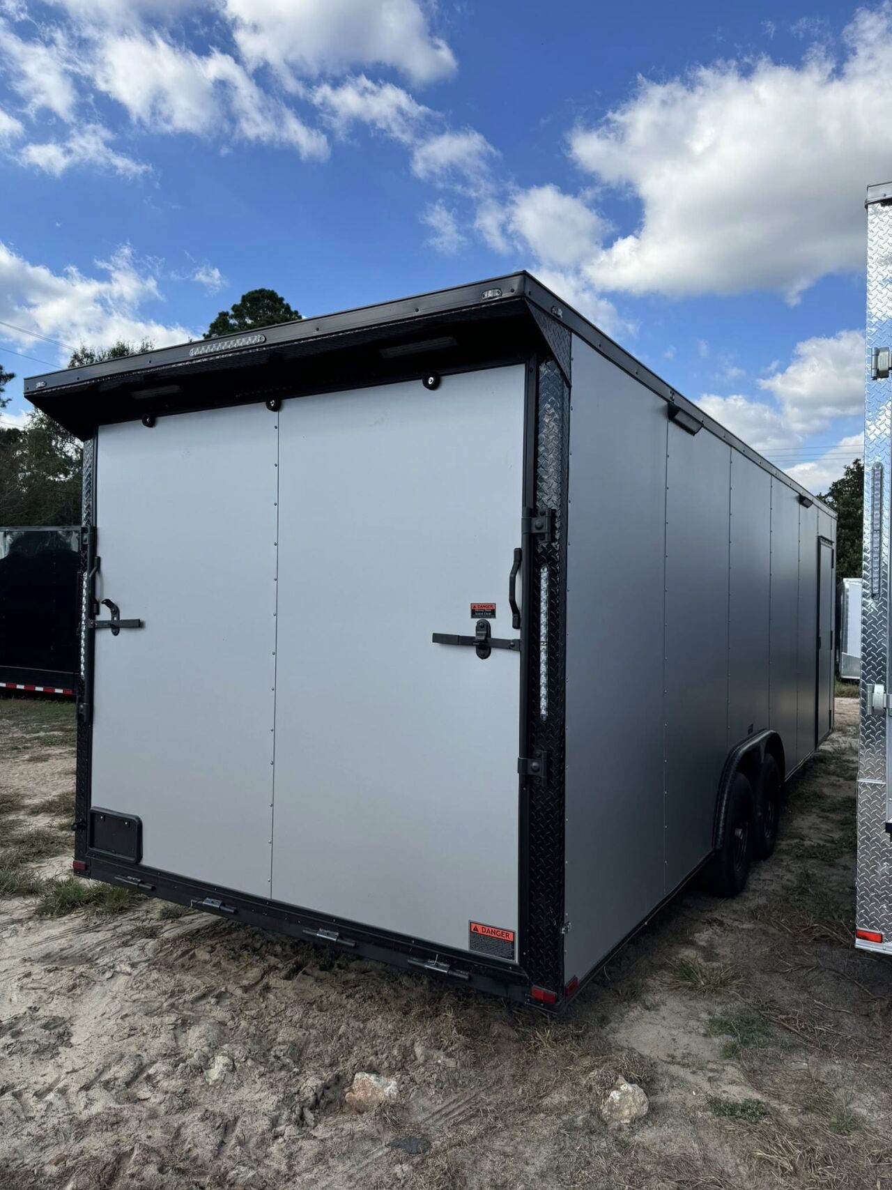 2026 Hook & Line 8x16 Race Car Trailer in silver frost b o, photo 4